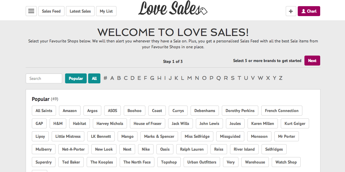 sale alerts lovesales favourite brands 