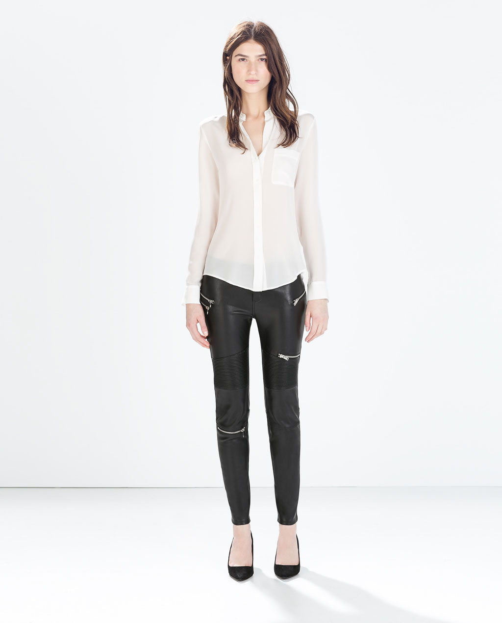 zara leather trousers